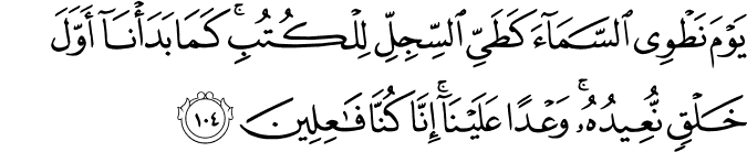 quan surah al anbiya 21:104